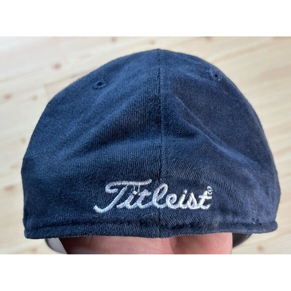 Vintage Titleist Footjoy Script New Era Wool Fitted Hat Cap Size 7 1/2 USA Blue - Picture 4 of 8